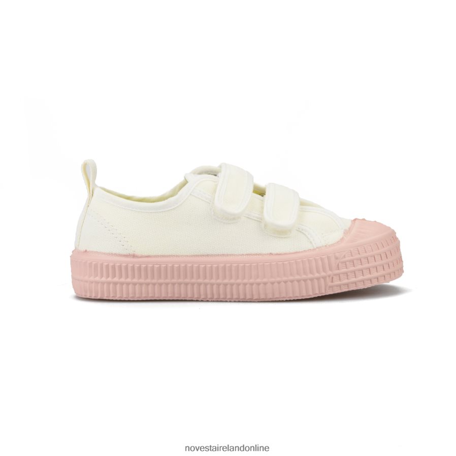 Novesta S.M.Kid Velcro 10 Wht/333 Pink RF0PJF285 Vegan Shoes