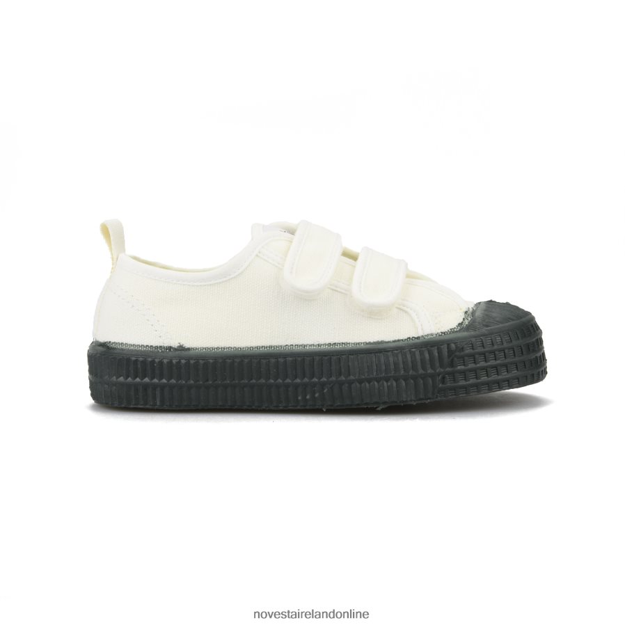 Novesta S.M.Kid Velcro 10 Wht/515 Grn RF0PJF284 Vegan Shoes